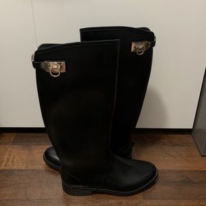 *SOLD* Ferragamo Black Ruben Rain Boots